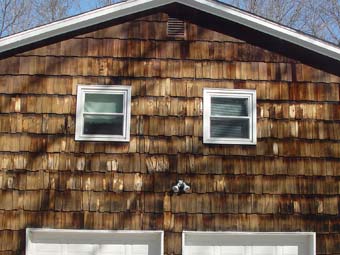 Before picture of the siding job in Denville, NJ